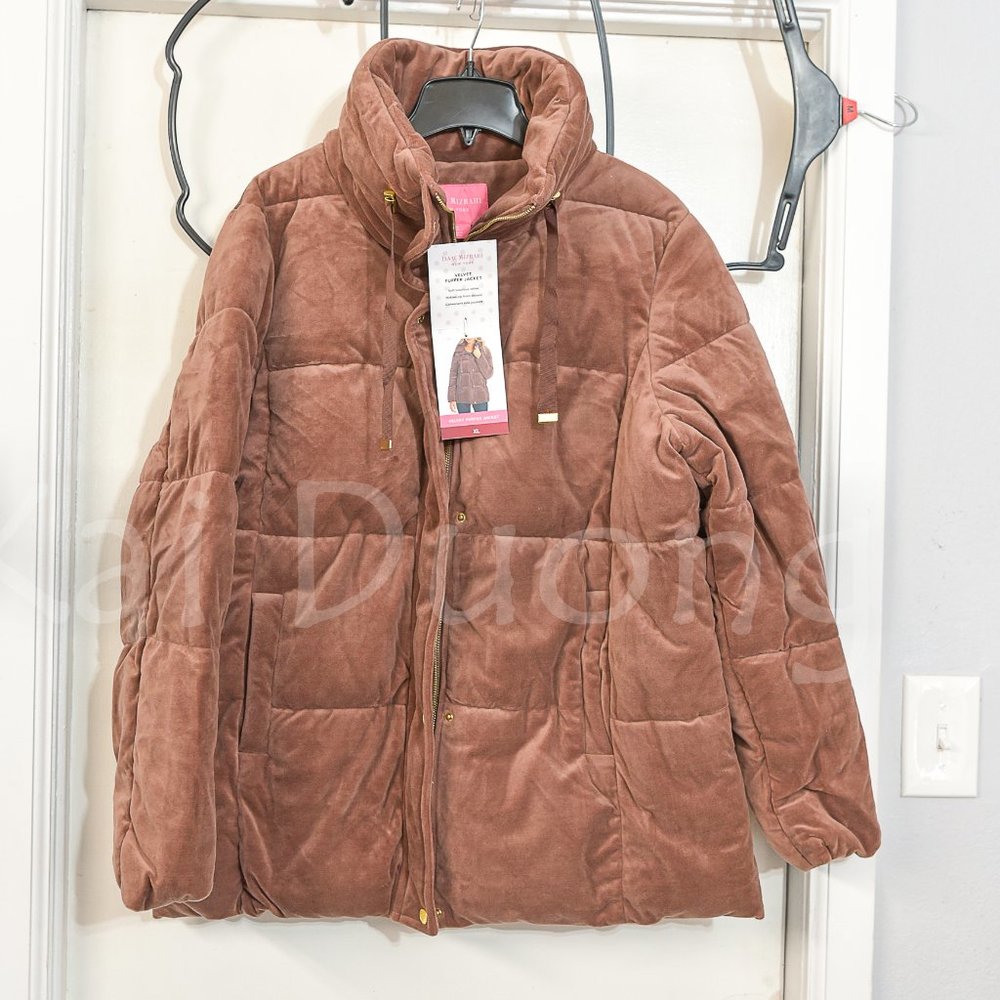 Isaac Mizrahi Ladies' Velvet Puffer Jacket XL